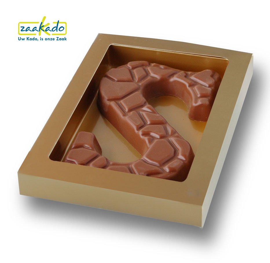 hocoladeletter relief Sinterklaas gouden doos ZaaKado