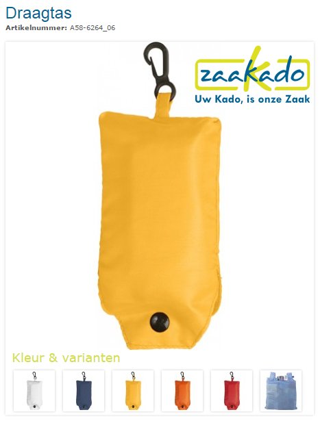 Draagtas opvouwbaar bedrukt met logo, ZaaKado.nl, Relatiegeschenken Rotterdam en promotieartikelen