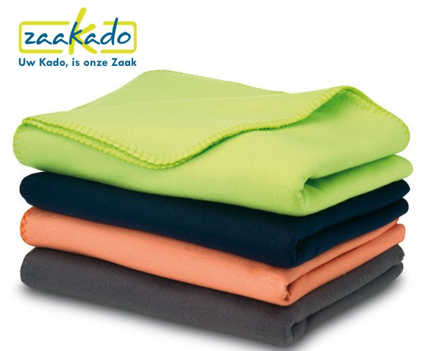 Fleeceplaid kleuren met uw logo als relatiegeschenk ZaaKado Rotterdam