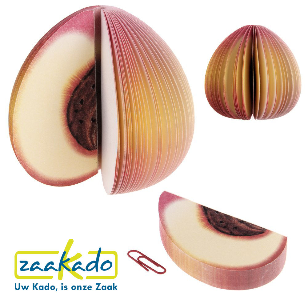 Fruit post-it perzik bedrukt logo relatiegeschenken promotieartikel groothandel groente en fruit ZaaKado rotterdam