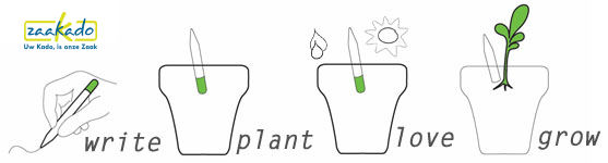 Groeiende potlood met zaden met uw beeldmerk als uniek origineel relatiegeschenk MVO ECO duurzaam