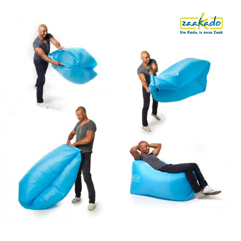 Hoe werkt het Seatzac chillbag logo bedrukken instructie lucht vullen zitzak relatiegeschenken rotterdam zaakado giveaway origineel geschenk kadotip