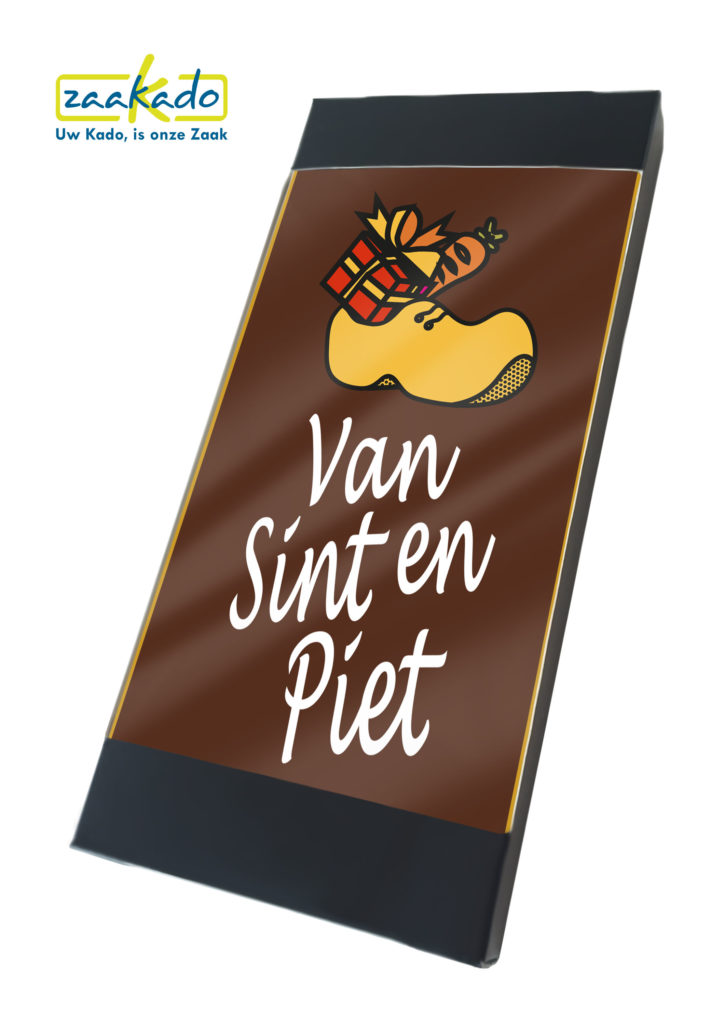 Sinterklaas chocolade brievenbus formaat nieuw logo bedrukking afname luxe verpakking sint en piet geschenk presentje zakelijk Zaakado rotterdam