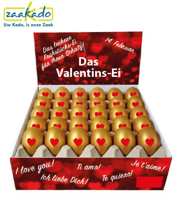 Valentijnsdag eieren bedrukt met hart of logo hard gekookt ontbijt ZaaKado