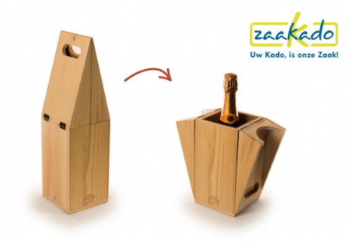 Originele houten wijnkisten ZaaKado - Kerst en eindejaarsgeschenken Wijnkist WineCooler / Way cooler RackPack 