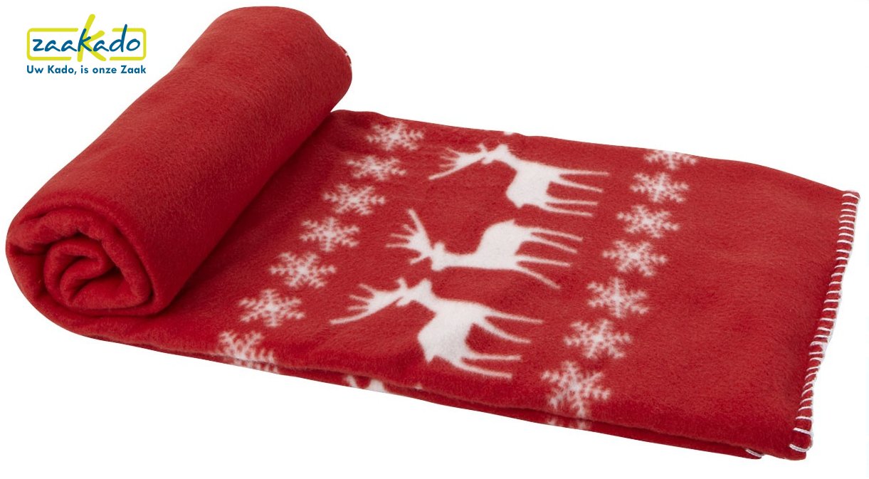 fleeceplaid kerst winterse print met uw logo zaakado relatiegeschenken