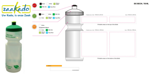 biologisch afbreekbare bidon how to hoe bestellen bedrukken bio bidon biologisch afbreekbaar groen zwart wit transparant Zaakado relatiegeschenken personaliseren zaakadotip giveaway inspiratie rotterdam gadget