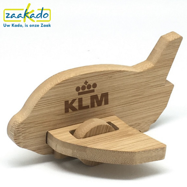 woodlane bamboe speelgoed klm vliegtuig relatiegeschenk cadeau zaakado rotterdam personaliseren